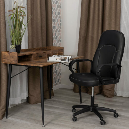 Изображение товара Кресло компьютерное офисное TetChair, с подлокотниками, экокожа, чёрное