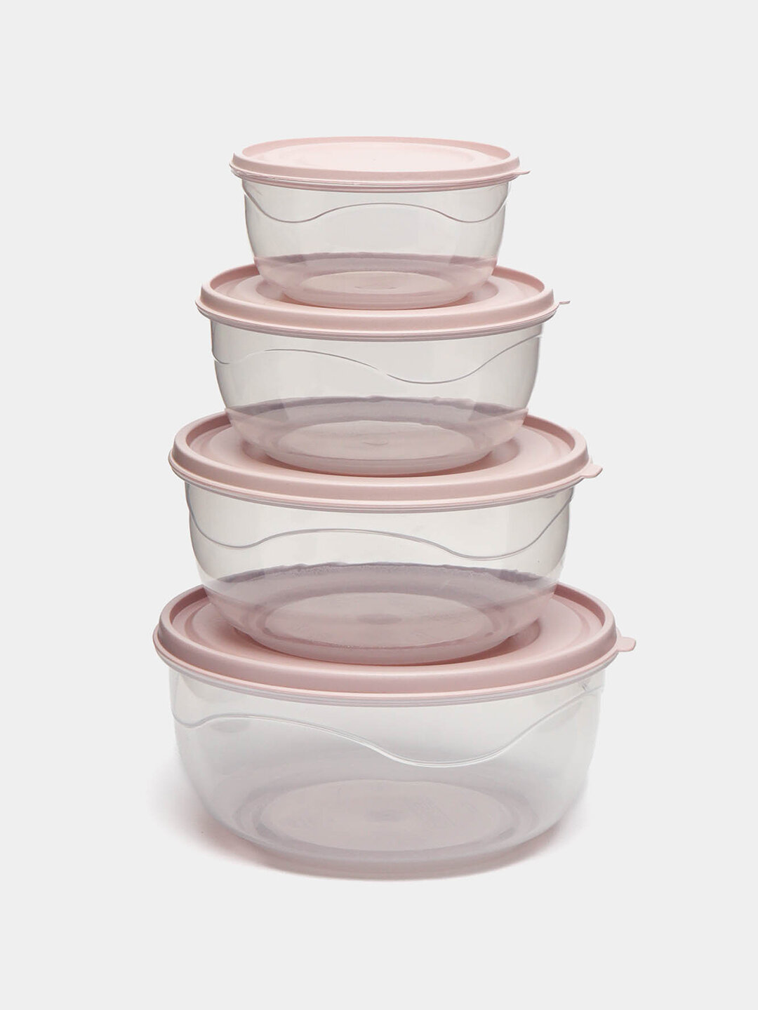 Набор круглых пластиковых контейнеров для хранения пищевых продуктов, 4 шт