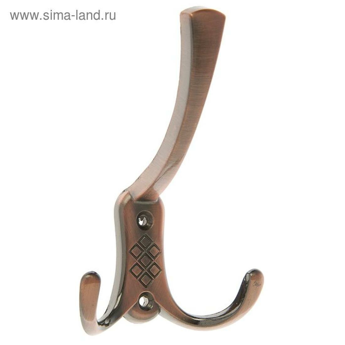 Крючок мебельный тундра TKT003 трехрожковый цвет медь 1 шт.
