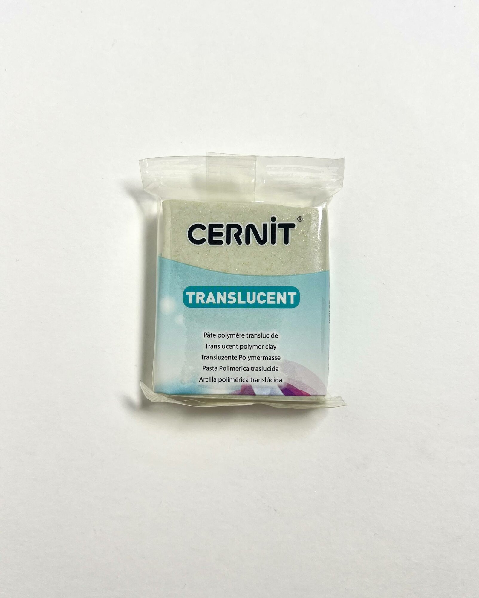 Полимерная глина Cernit "Translucent glitter gold", цвет глиттер голд, 56 грамм для лепки из полмерной глины