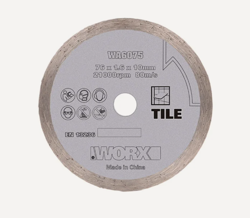 Изображение товара Алмазный пильный диск WORX WA6075, 76х1,6х10 мм, совместим с угловой шлифмашиной Worx WX801