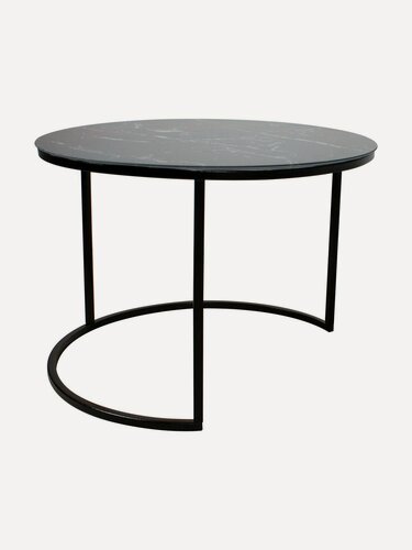 Изображение товара Журнальный садовый столик Матрешка черный, диаметр 0,6 м