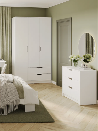 Изображение товара Шкаф Руна, трехстворчатый, для одежды, ЛДСП, белый, 1200х2100х500