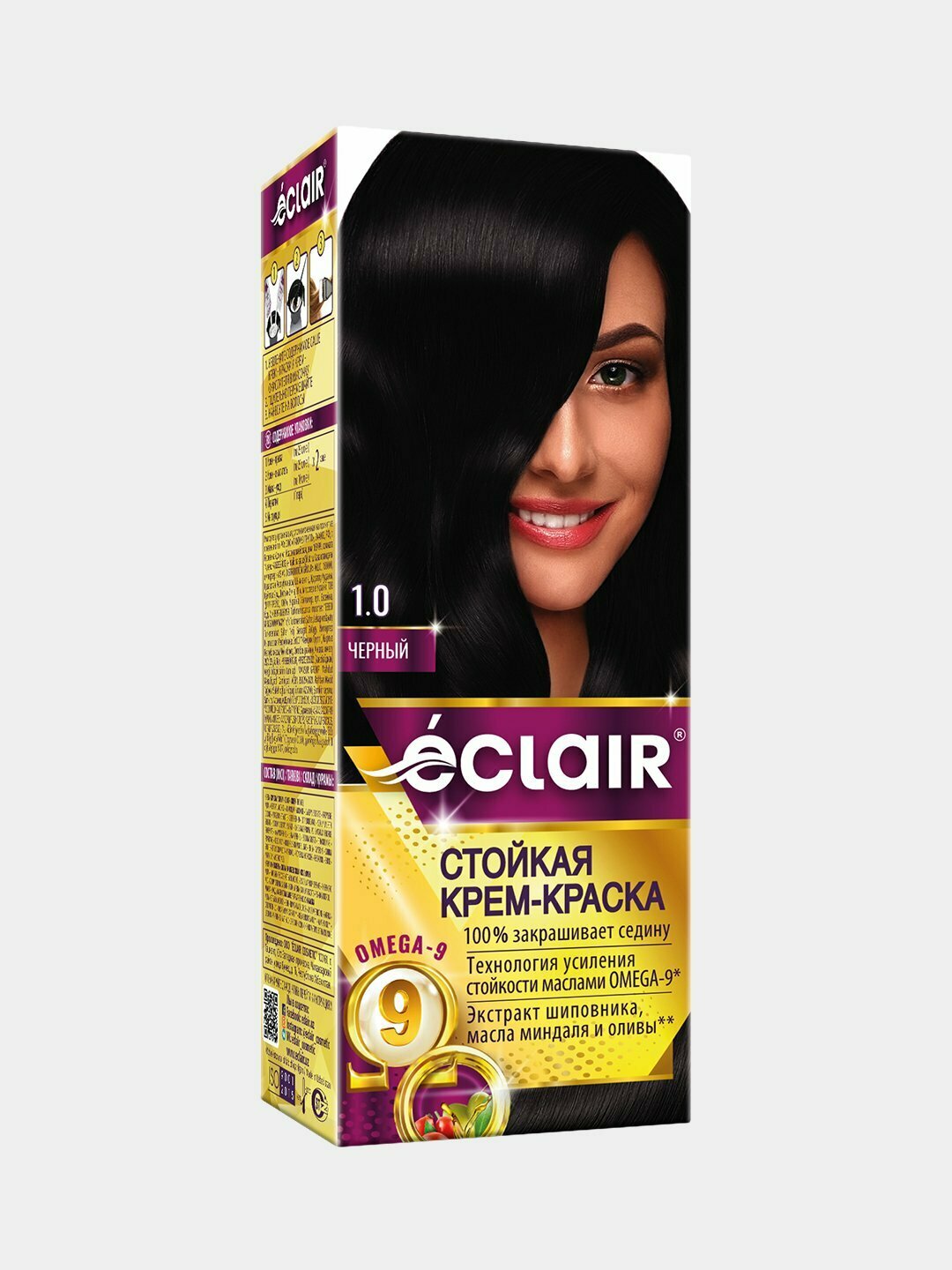 Краска для волос Eclair Omega 9 "чёрный" 1.0