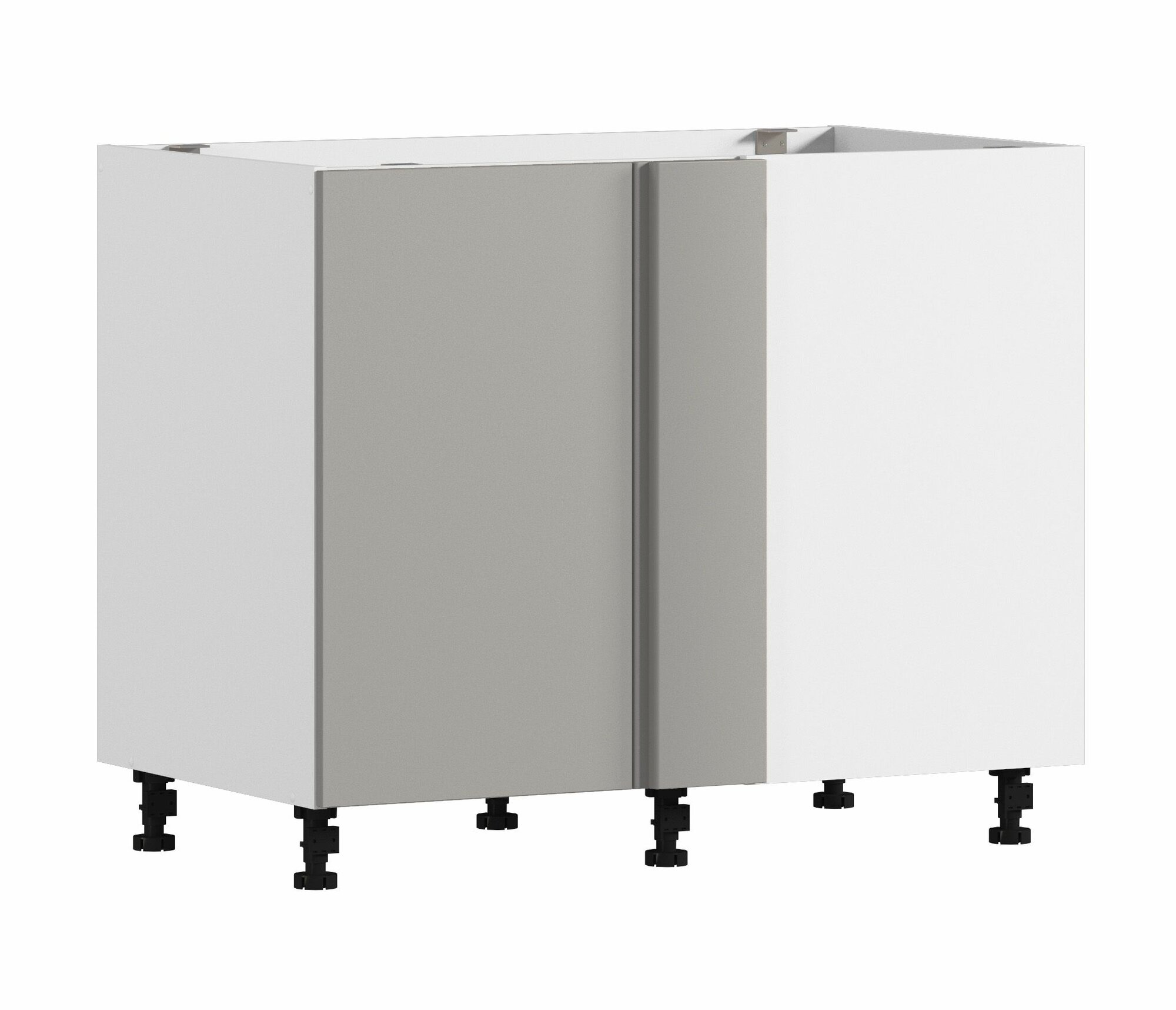 Кухонный модуль напольная тумба столплит Регина РСП/1-100 приставной, Белый/Ф-40 ЛДСП Серый перламутровый, 105х56х82 см