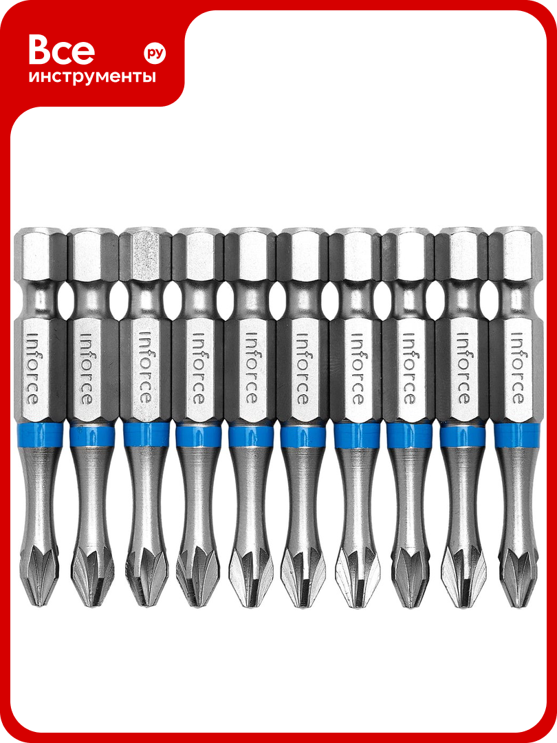 Бита (10 шт; PZ2; 50 мм) для шуруповерта Inforce 11-01-393