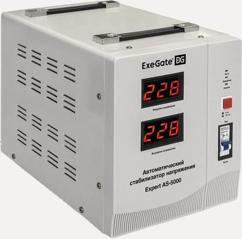 Изображение товара Стабилизатор напряжения ExeGate EX291725RUS Expert AS-5000 5000ВА/3000Вт, белый
