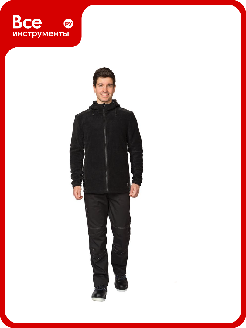 Флисовая куртка Прабо Кеми с капюшоном черный р-р 48-50/182-188 40167