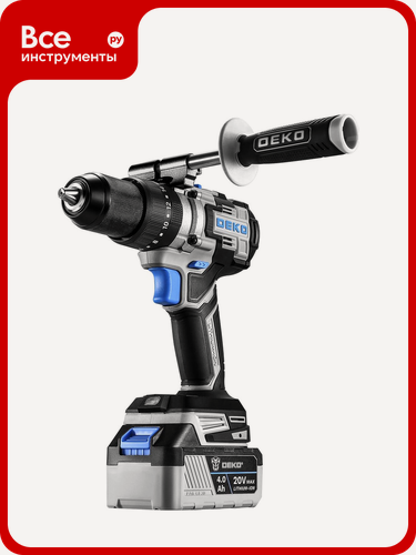 Изображение товара Аккумуляторная ударная бесщеточная дрель-шуруповерт DEKO DKCID20 PRO в кейсе, 20 В, 135 Нм, 2x4.0 Ач 063-4437