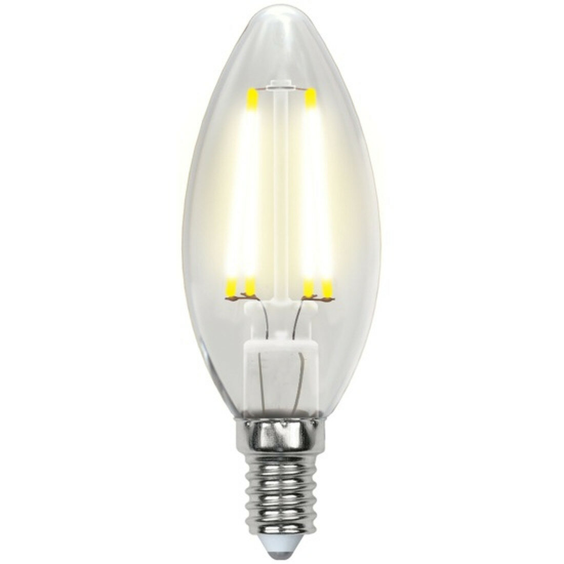 Лампа Uniel LED-C35-7.5W/NW/E14/CL 7.5Вт E14 свеча филаментная 30000ч