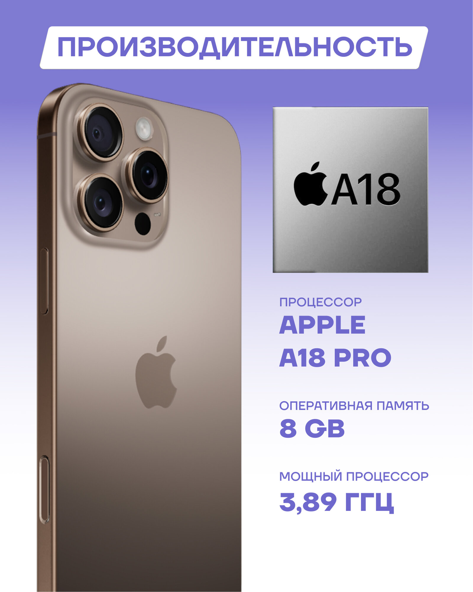 Смартфон Apple iPhone 16 Pro Max 512GB Desert Titanium SIM + eSIM — фото 1