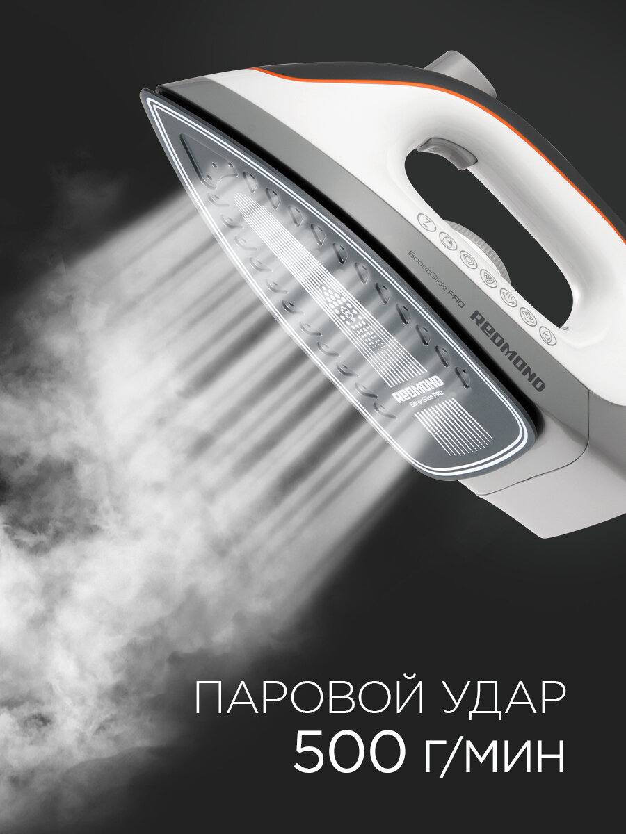 Парогенератор редмонд RSS-5908, паровой удар 500 г/мин, вертикальное отправривание — фото 1