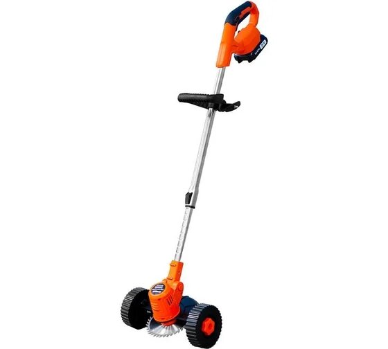 Триммер аккумуляторный на колесах Gramex CSC -21/1-20SM 21 В захват 15 см сдвижная штанга леска нож картон 20 А/Ч АКБ и ЗУ (1/10) 020333