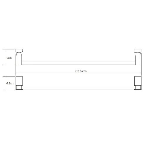 Полотенцедержатель WasserKRAFT Exter 65 см бронза K-5230