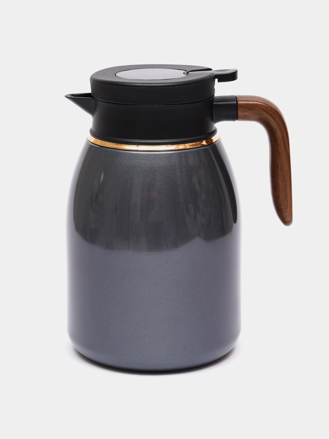 Термосы с датчиком температуры, черный, алюминий, пластик, 1.6 л — фото 1