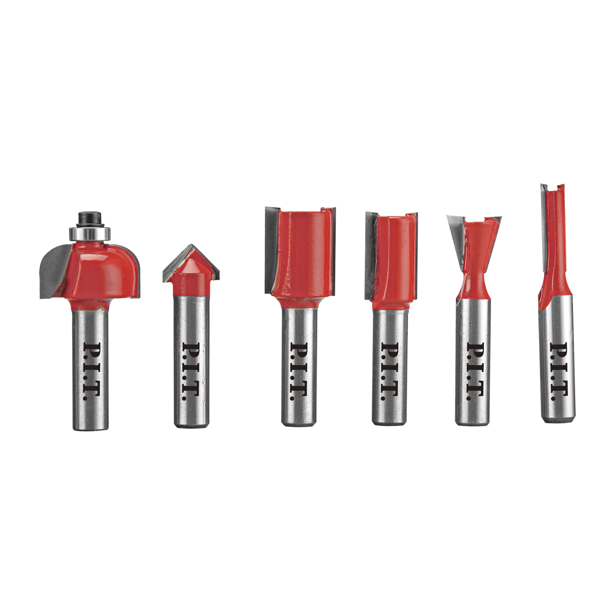 Набор фрез по дереву 12шт, хвостовик 8 мм P.I.T. ACTW09-012B — фото 1