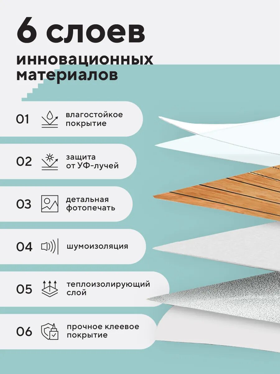 Панели самоклеящиеся для стен и пола реечные / 30*30см / 10шт — фото 1