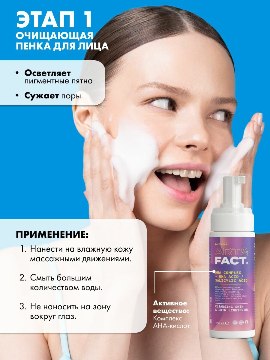 Картинки ART&FACT. / Подарочный набор косметики. Базовый уход за кожей лица с АНА- и ВНА-кислотами