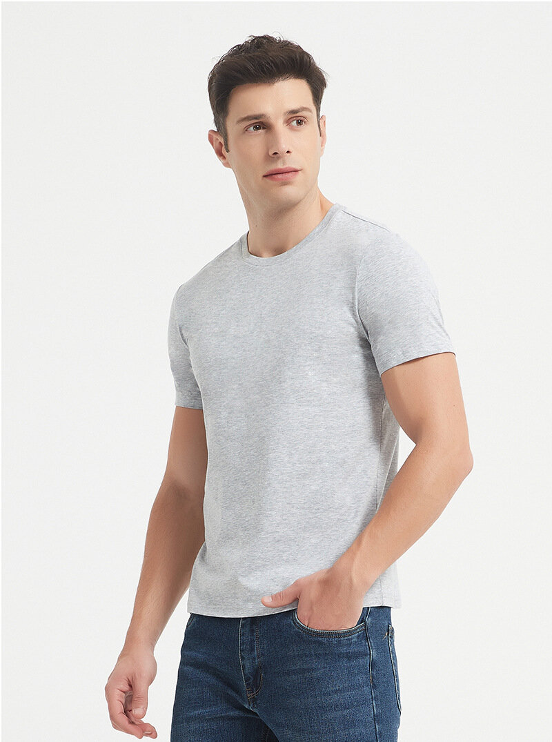 Футболка, 1 шт., размер XL, серый меланж — фото 1