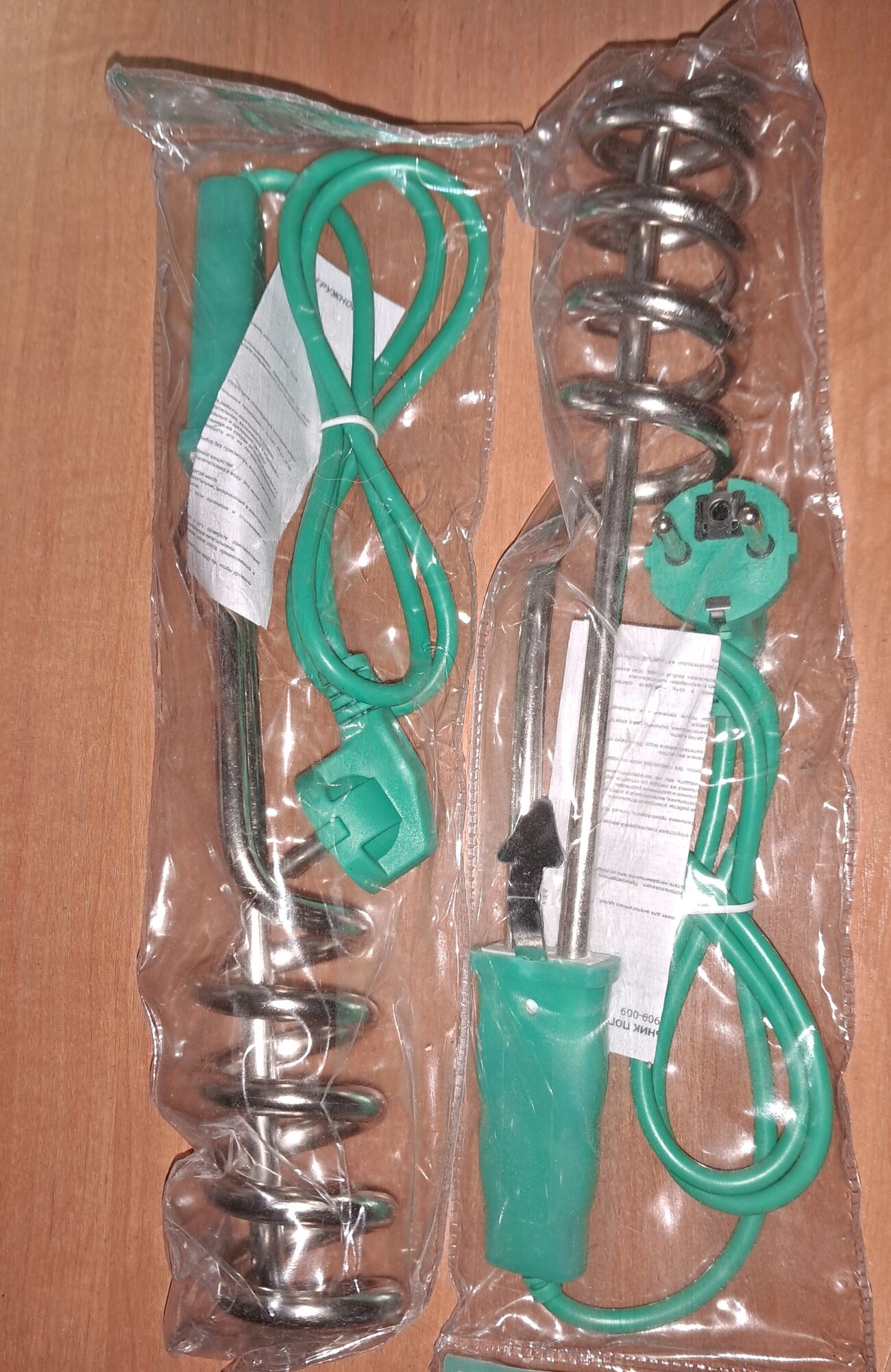 2 Электрокипятильника (комплект) 1500Вт, 220В, шнур 90см, погружная часть 20 см