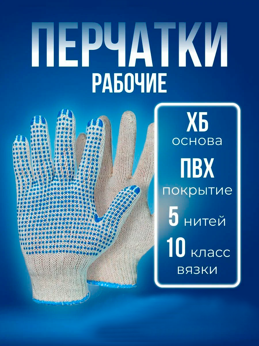 Перчатки ATLASweld "Точка", трикотажные, ПВХ-покрытие, многоразовые