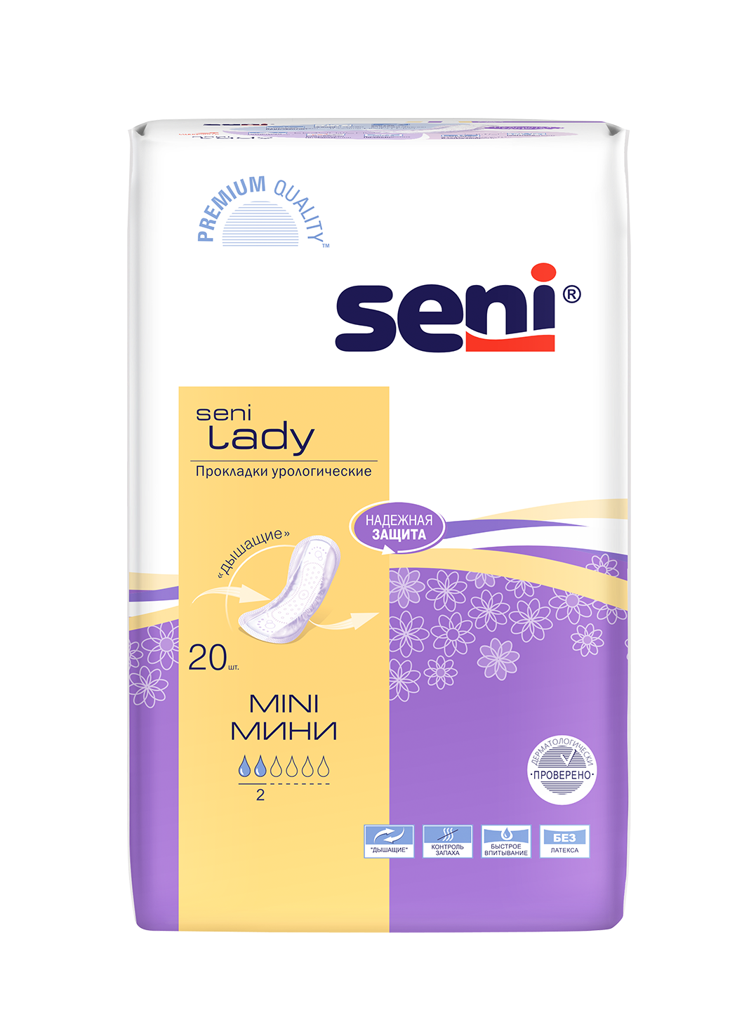 Прокладки урологические женские SENI LADY mini, 20 шт. 2 капли