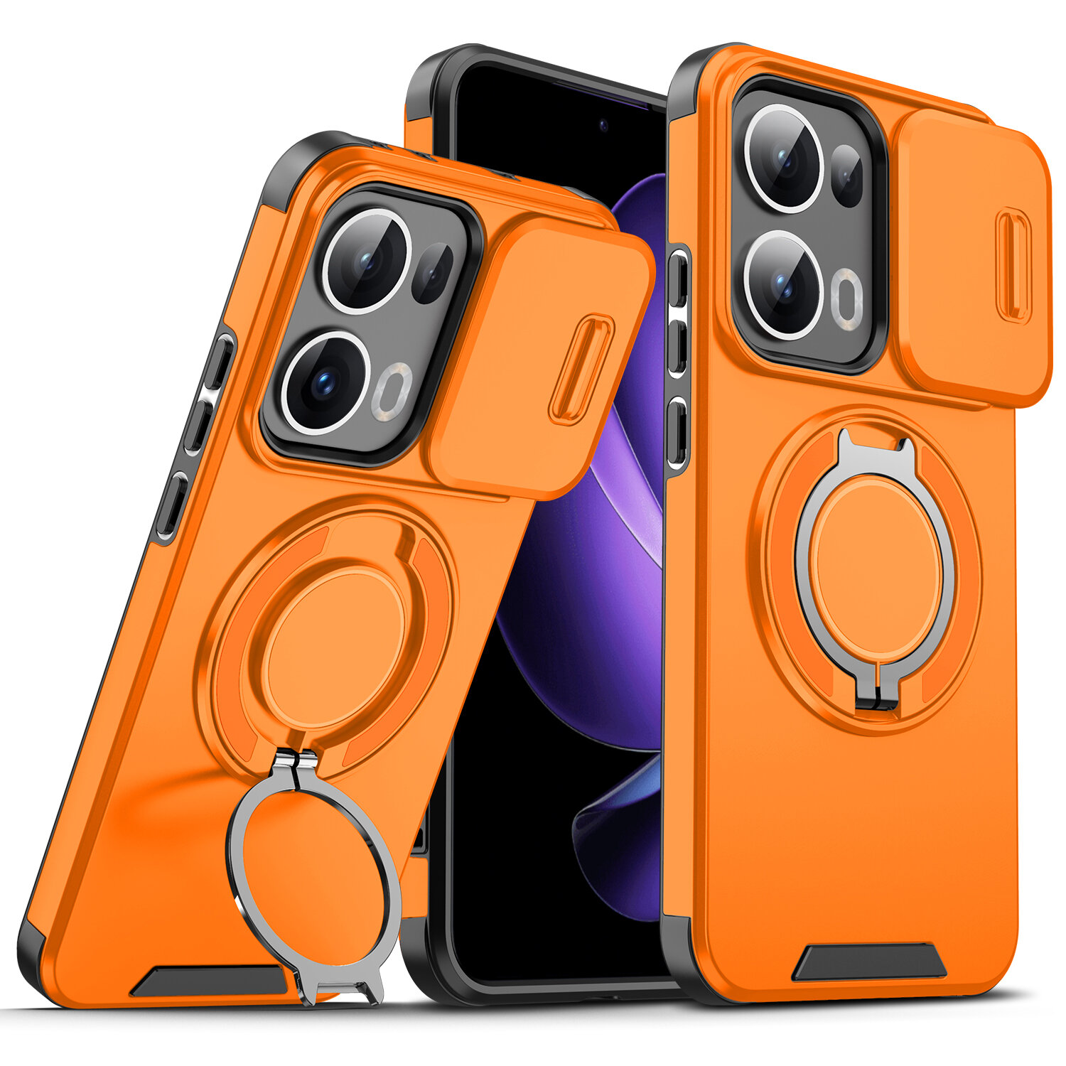 Чехол на OPPO Reno 13 Pro / Оппо Рено 13 Про противоударный, soft touch, чехол-кардиомонитор, поликарбонат (PC), защита камеры, ударопрочный, усиленные углы, держатель поп-сокет, OPPO, OPPO Reno 13 Pro,