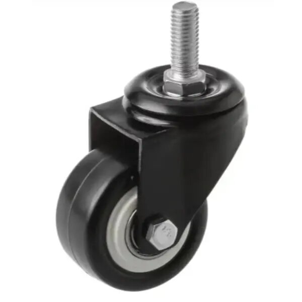 Колесо поворотное без тормоза 40 мм до 30 кг с резьбой М8 цвет черный