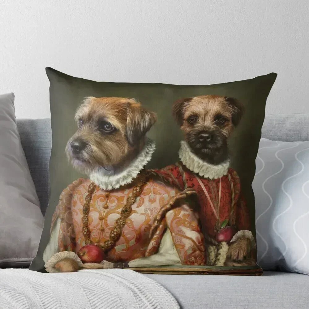 Наволочка Border Terrier Dog Portrait - Holly and Ivy 30x30/40x40/45x45 см 45X45cm(18X18 in)