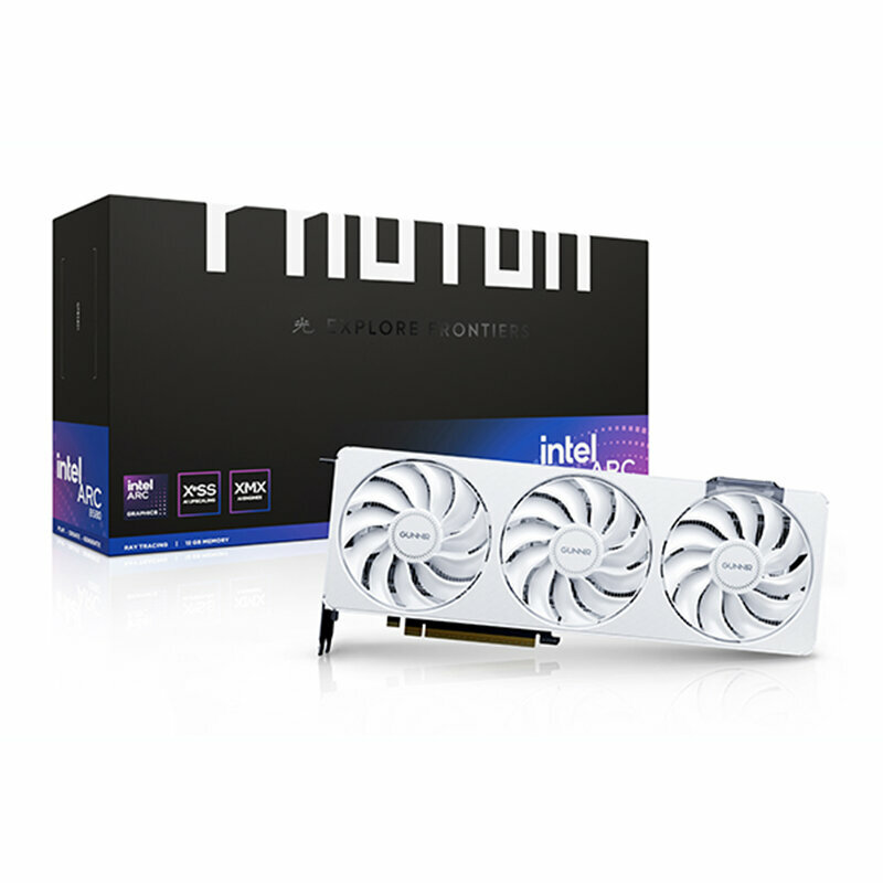 Видеокарта GUNNIR Intel Arc B580 Photon 12GB OC 2850 Mhz ,12GB 192-bit GDDR6, PCIE4.0,1*HDMI2.1,3*DP2.1, TBP 220W, White