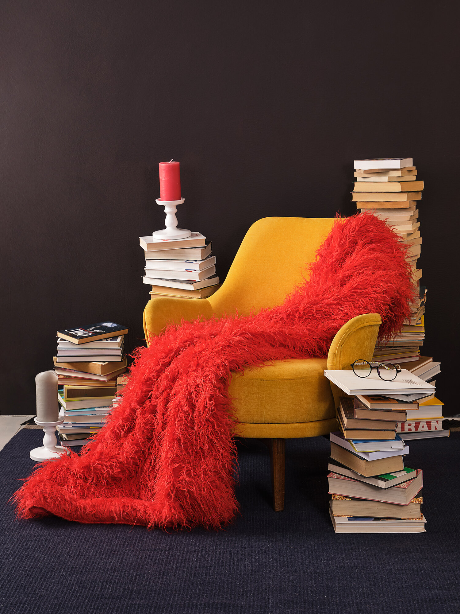 Плед покрывало Iris  130х170 см  красный  пушистый  для спальни  детской