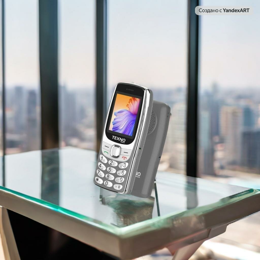 Texno Max 020 кнопочный телефон, две SIM, радио, фонарик, серый — фото 1