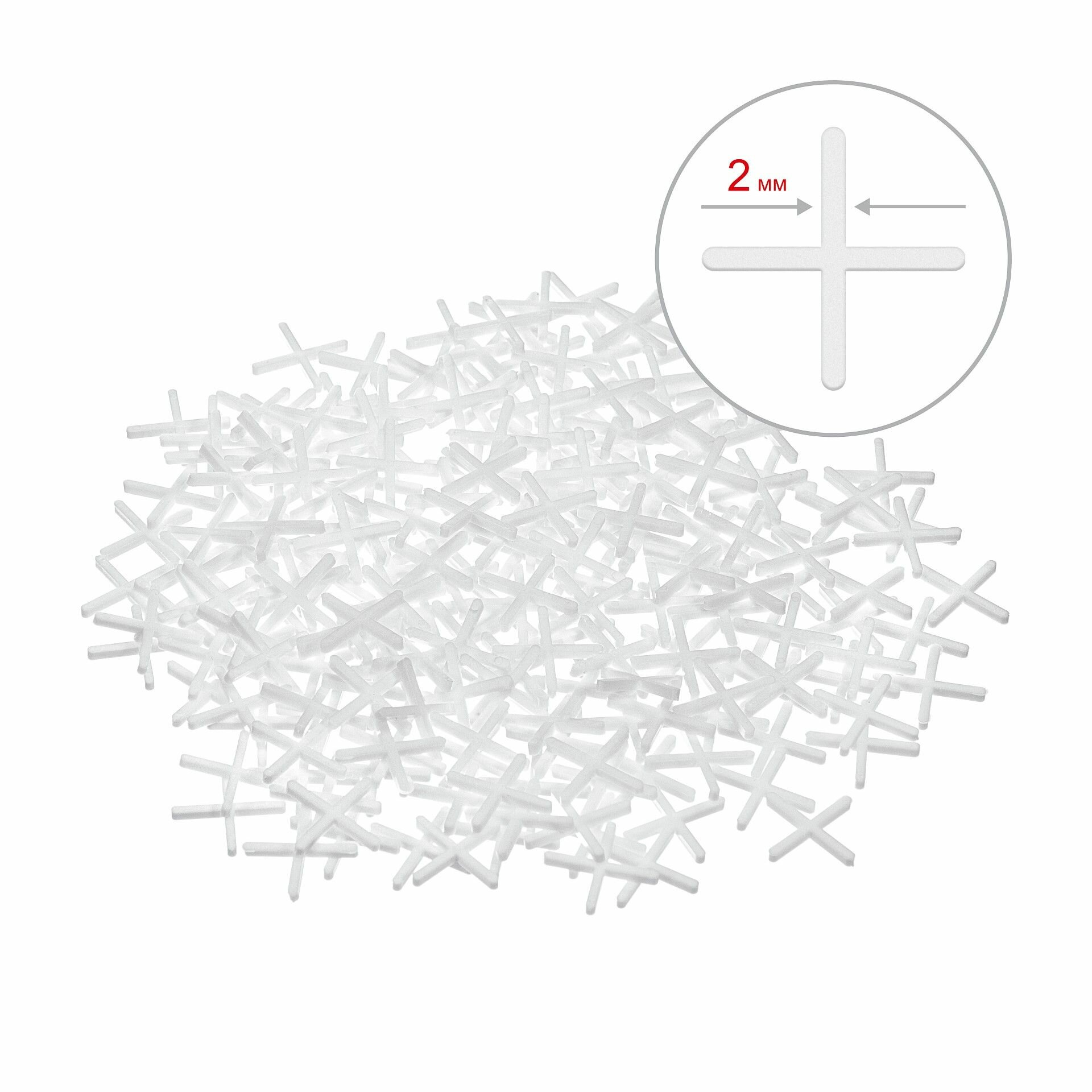 Крестики для плитки ЗУБР 2 мм 200 штук 33811-2