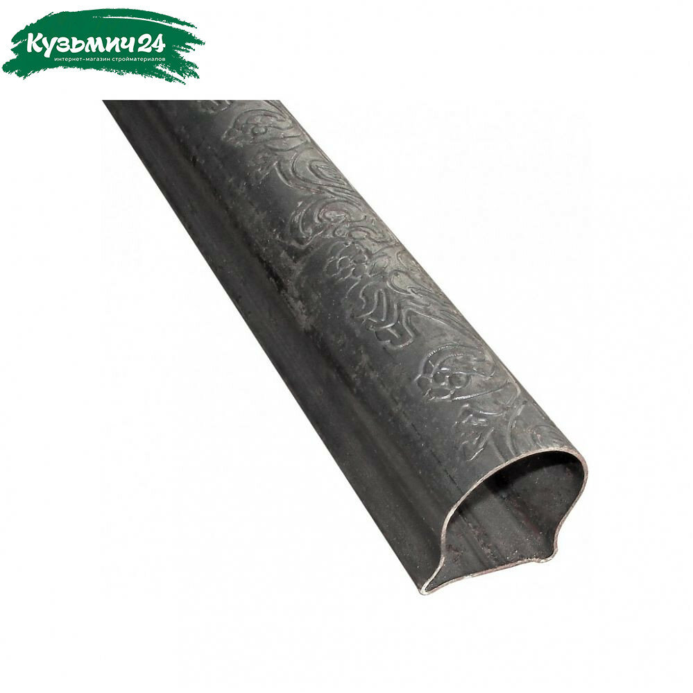 Поручень стальной Цветок 12.055.02 55х50х3000 мм толщина стенки 1.8 мм