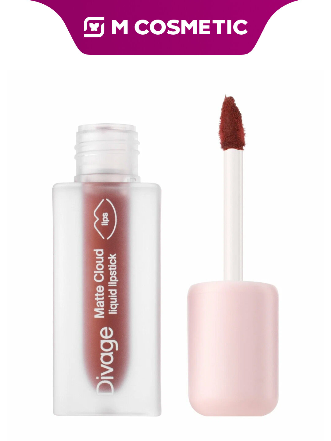 Помада Divage Matte Cloud Liquid, красно-коричневая, флакон, жидкая текстура