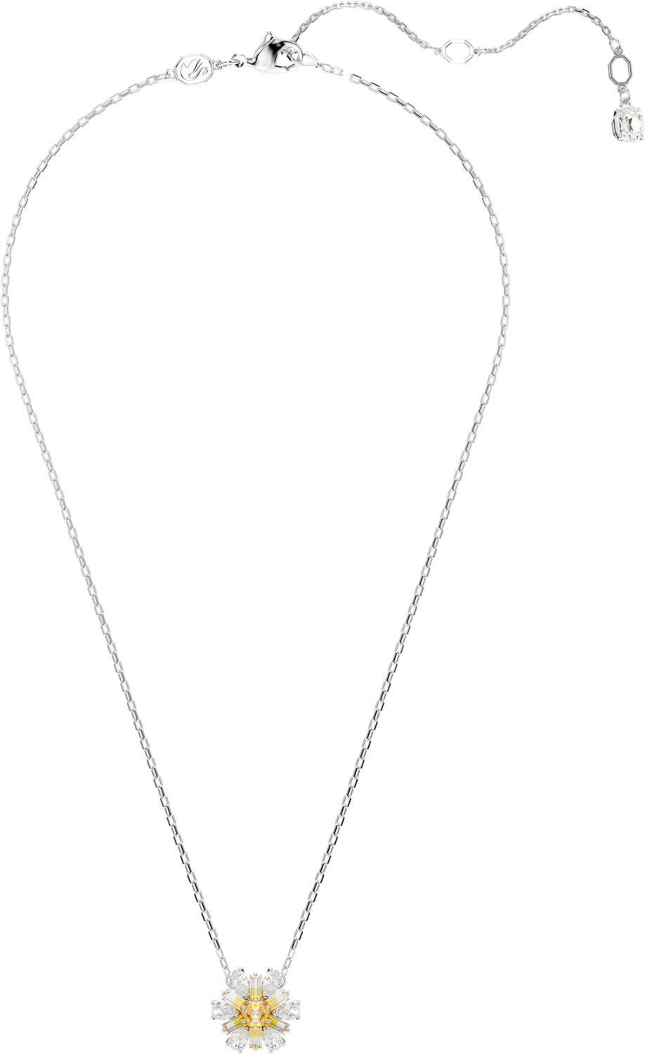 Колье SWAROVSKI, кристаллы Swarovski, длина 45 см, бесцветный, серебряный, желтый — фото 1