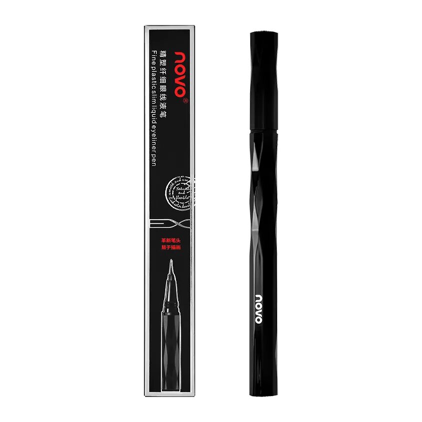 Подводка-фломастер для глаз `NOVO` EASY TO DRAW с тонким аппликатором, тон 01 черная