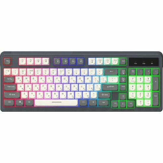 Клавиатура Оклик 731G серый/белый USB for gamer LED (1644319)