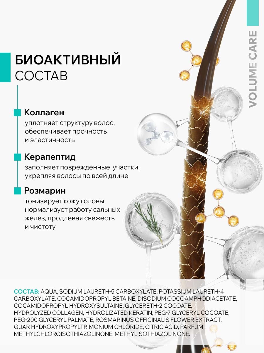 Шампуни ARAVIA Шампунь для придания объема тонким и склонным к жирности волосам Volume Pure Shampoo,1000 мл