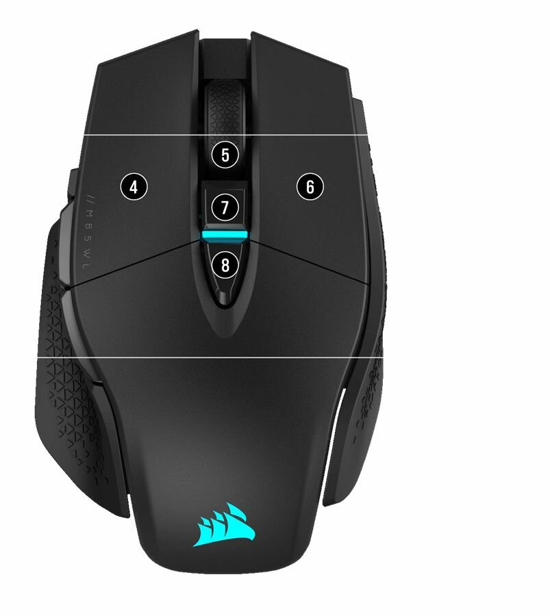 Компьютерная игровая мышь, USCORSAIR M65 RGB Ultra Wireless Adjustable 26000DPI, черная