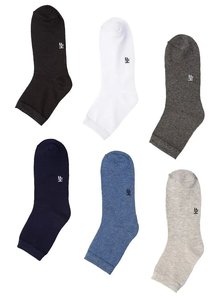 Носки Happyfox Унисекс, размер 27-29, белый/серый/синий/черный — фото 1