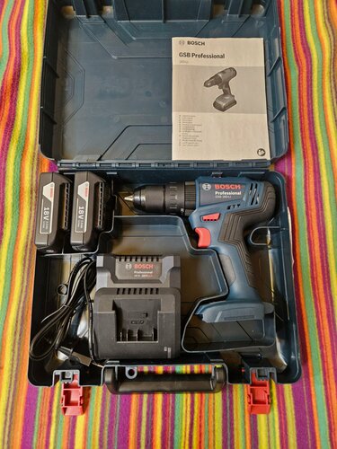 Изображение товара Аккумуляторная дрель-шуруповерт ударный Bosch GSB 183-L оригинал (Малайзия)2 аккумулятора 2А в кейсе