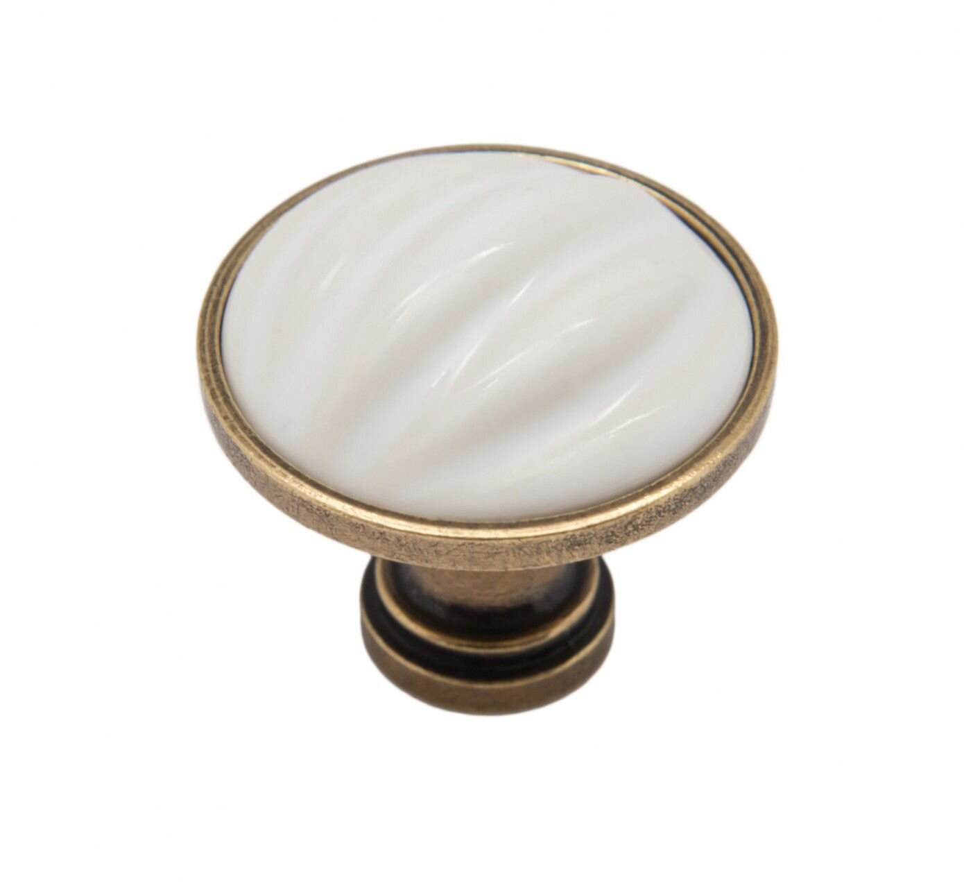 Мебельная ручка TIFFANY RC121AB.4/W старинная латунь w - белый 4 шт