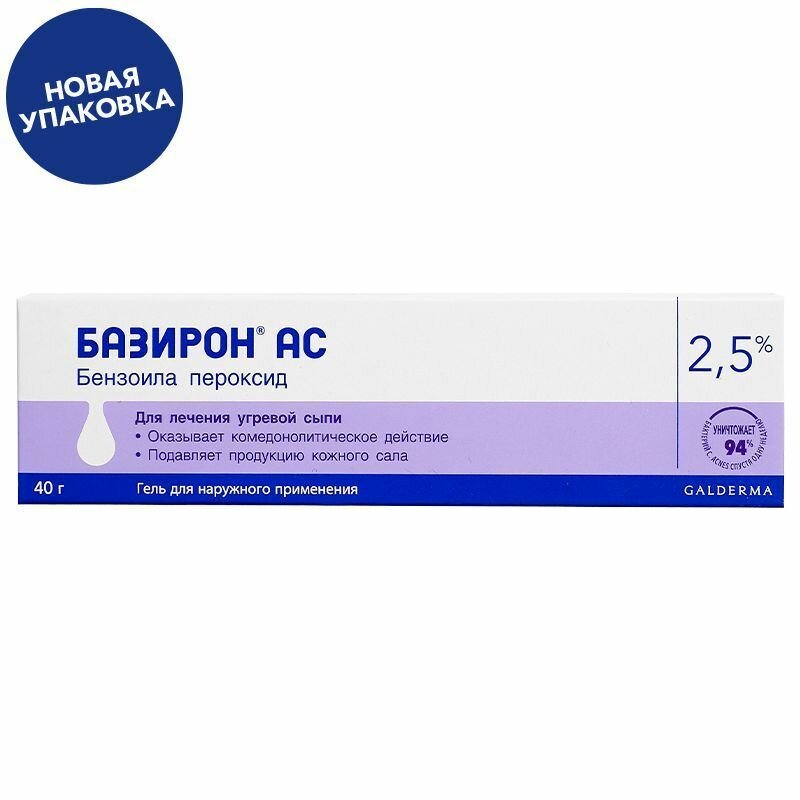 Картинки Базирон АС, гель 2,5%, 40 г