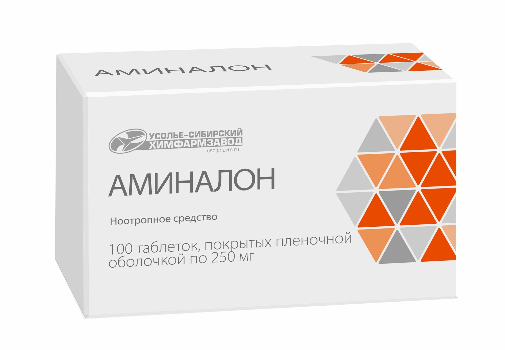 Аминалон таблетки, покрытые пленочной оболочкой 250 мг, 100 шт.