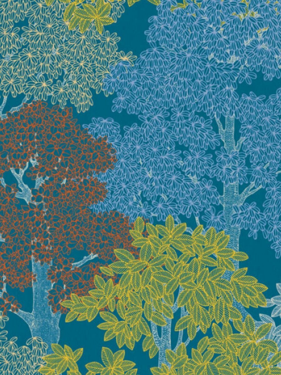 Обои Architects Paper Floral Impression 0.53 x 10.05 37753-1 на флизелиновой основе цвет голубой рисунок флористика