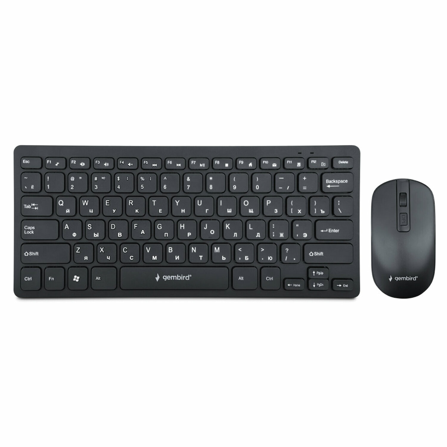 Набор беспроводной GEMBIRD KBS-9100, клавиатура 78 клавиш, мышь 4 кнопки, 1600 DPI, 2.4 ГГц, черный