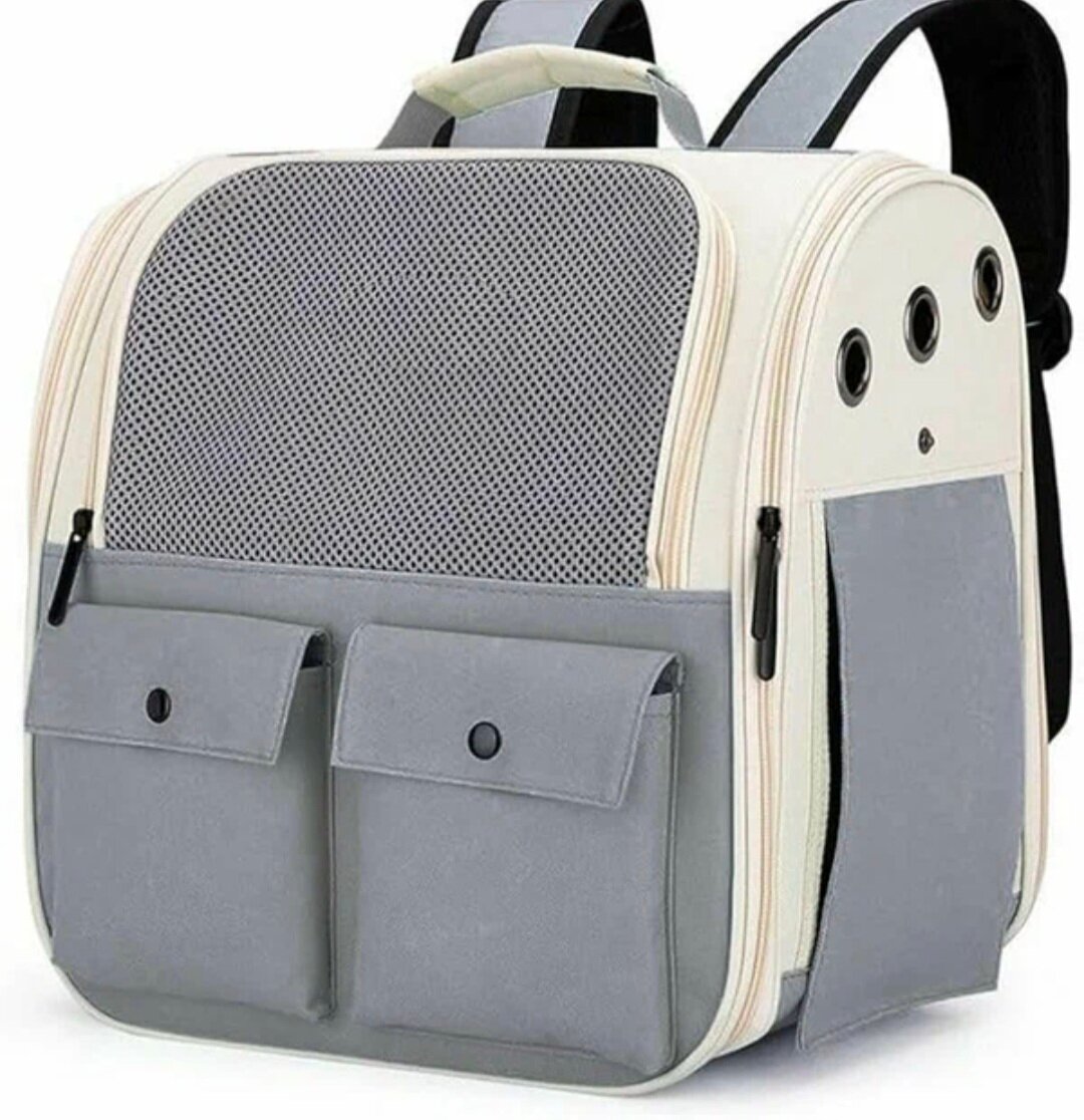 Пижон Рюкзак-переноска для кошек и собак, 39 х 40 х 25 см, серый