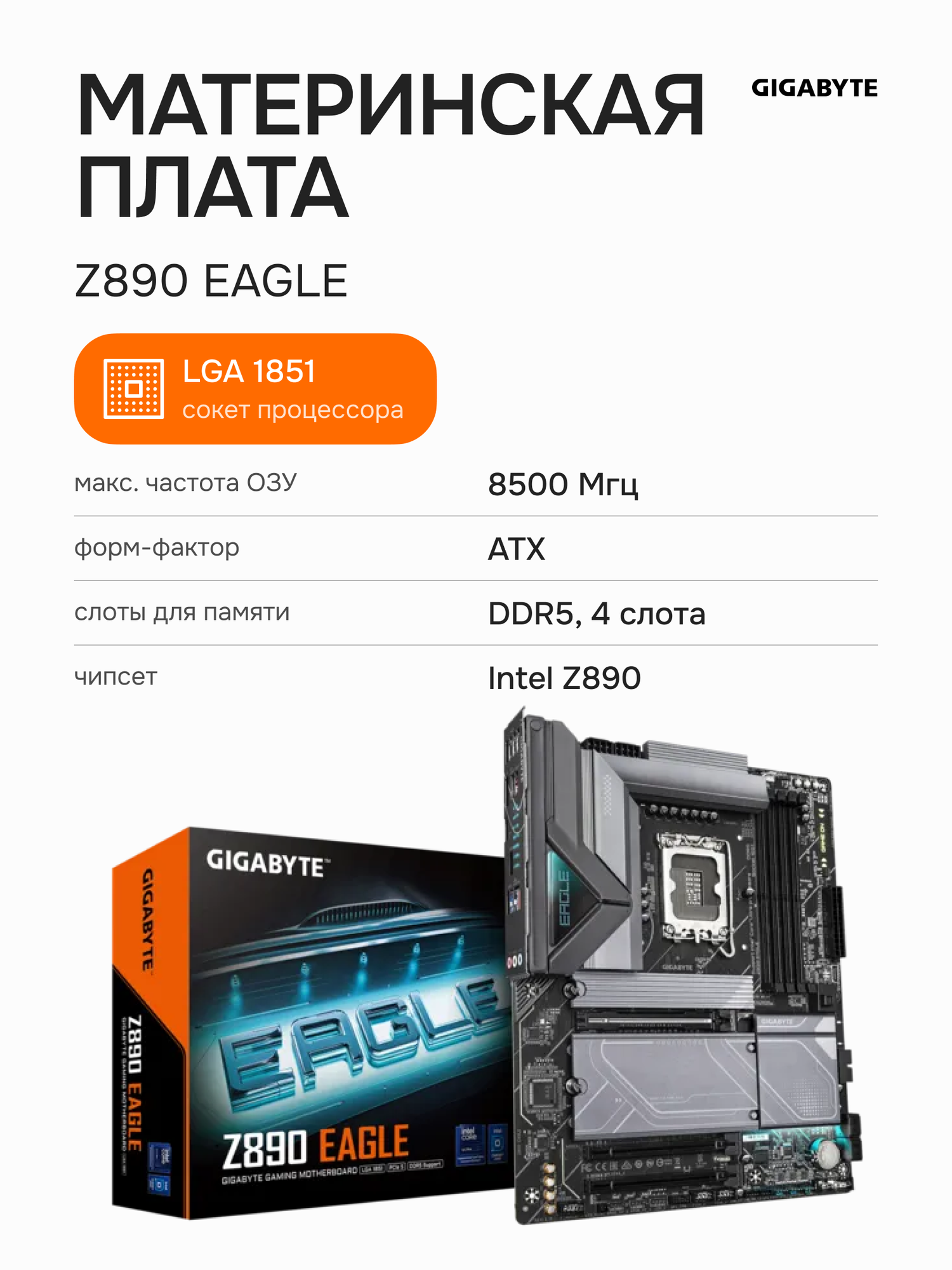 Материнская плата GIGABYTE Z890 EAGLE