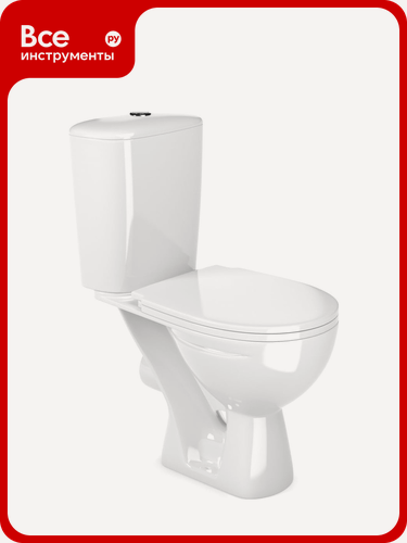 Изображение товара Унитаз-компакт Gesso Фобос HOME De Luxe c 2-х уровневой арматурой, сиденьем дюропласт, микролифтом и болтами крепления